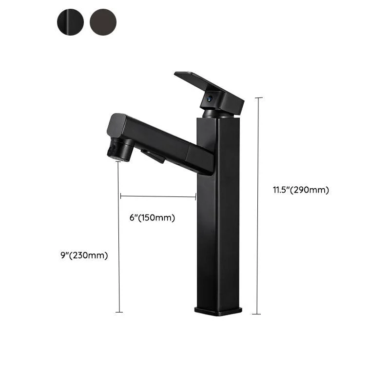 Bathroom Vessel Tap High-Arc Swivel Spout Single Handle Tap with Pull Out Sprayer -Bathlova