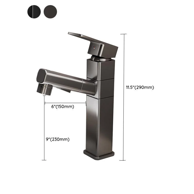 Bathroom Vessel Tap High-Arc Swivel Spout Single Handle Tap with Pull Out Sprayer -Bathlova