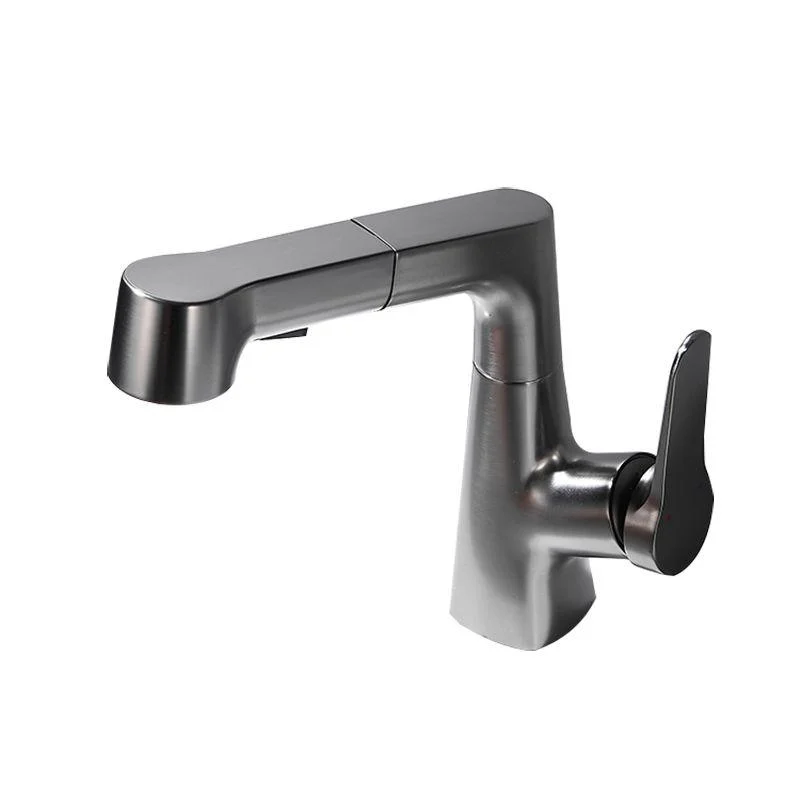 Bathroom Vessel Tap High-Arc Swivel Spout Single Handle Tap with Pull Out Sprayer -Bathlova