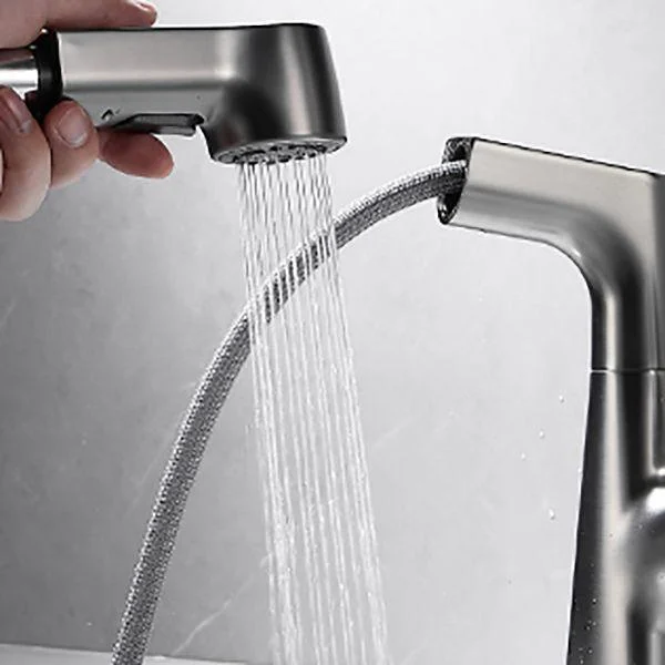 Bathroom Vessel Tap High-Arc Swivel Spout Single Handle Tap with Pull Out Sprayer -Bathlova