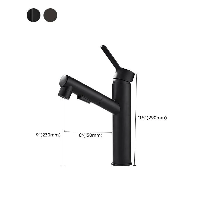 Bathroom Vessel Tap High-Arc Swivel Spout Single Handle Tap with Pull Out Sprayer -Bathlova