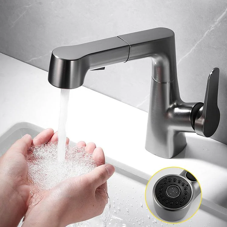 Bathroom Vessel Tap High-Arc Swivel Spout Single Handle Tap with Pull Out Sprayer -Bathlova