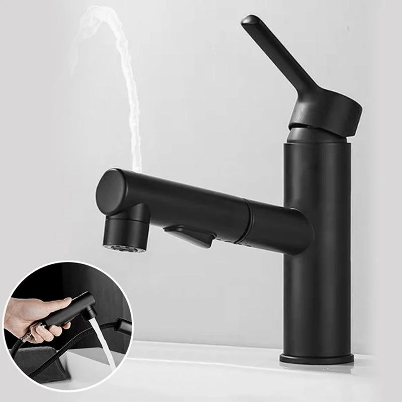 Bathroom Vessel Tap High-Arc Swivel Spout Single Handle Tap with Pull Out Sprayer -Bathlova