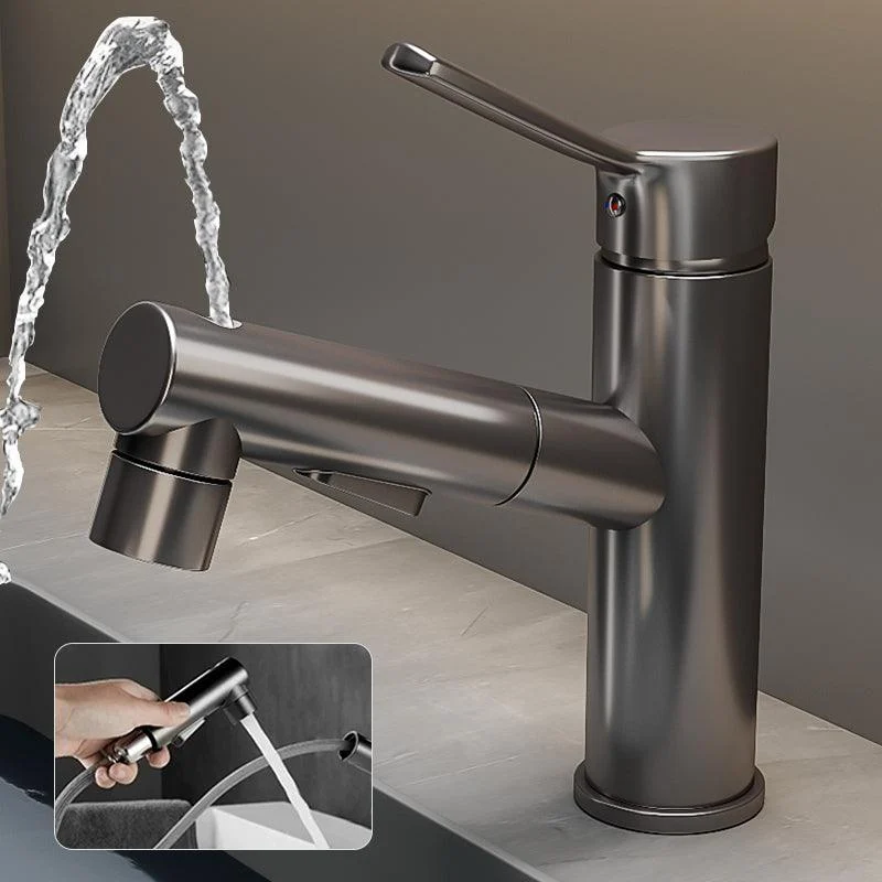 Bathroom Vessel Tap High-Arc Swivel Spout Single Handle Tap with Pull Out Sprayer -Bathlova