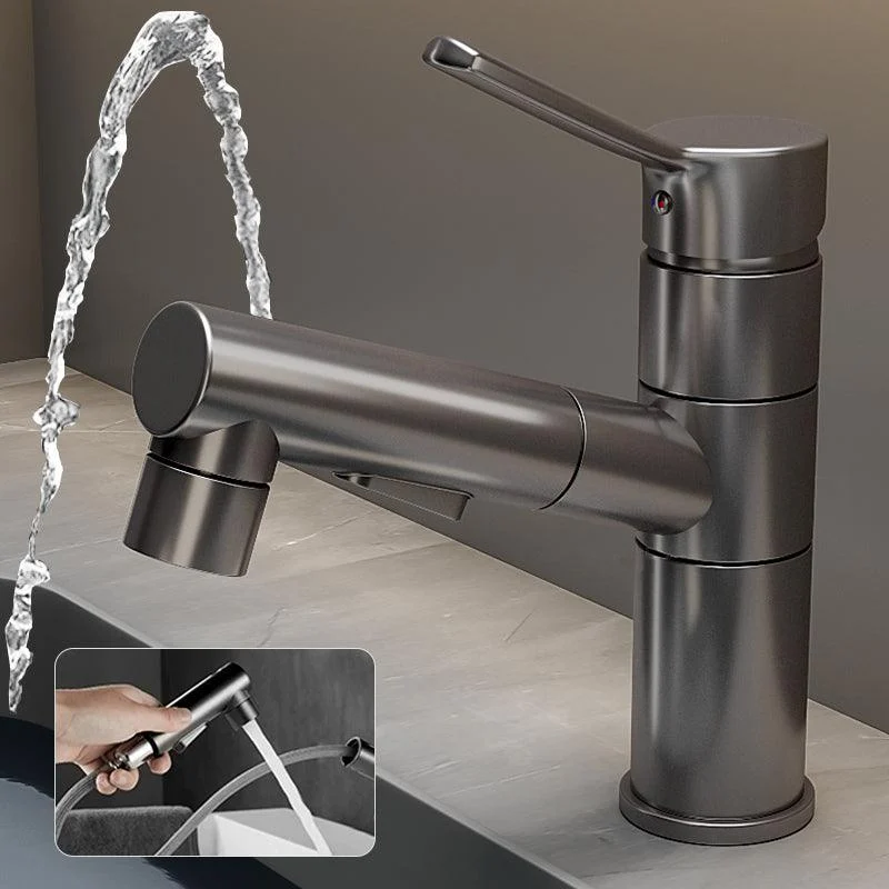 Bathroom Vessel Tap High-Arc Swivel Spout Single Handle Tap with Pull Out Sprayer -Bathlova