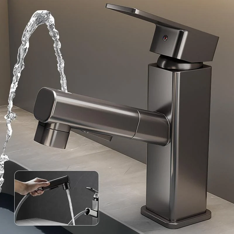 Bathroom Vessel Tap High-Arc Swivel Spout Single Handle Tap with Pull Out Sprayer -Bathlova