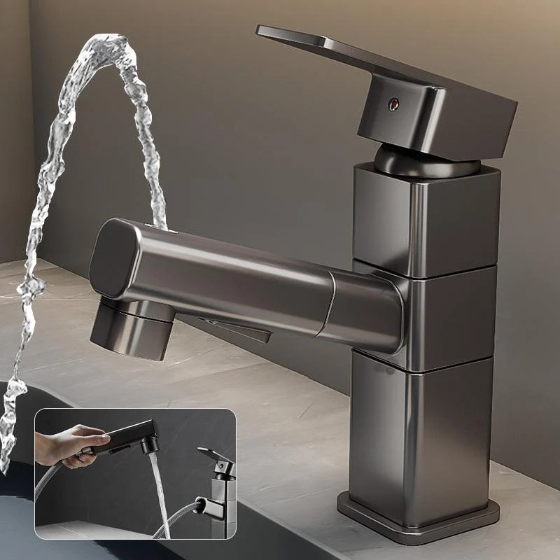 Bathroom Vessel Tap High-Arc Swivel Spout Single Handle Tap with Pull Out Sprayer -Bathlova