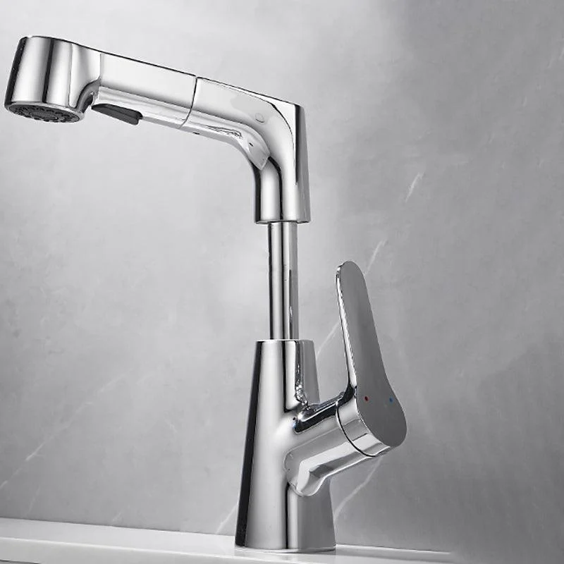 Bathroom Vessel Tap High-Arc Swivel Spout Single Handle Tap with Pull Out Sprayer -Bathlova