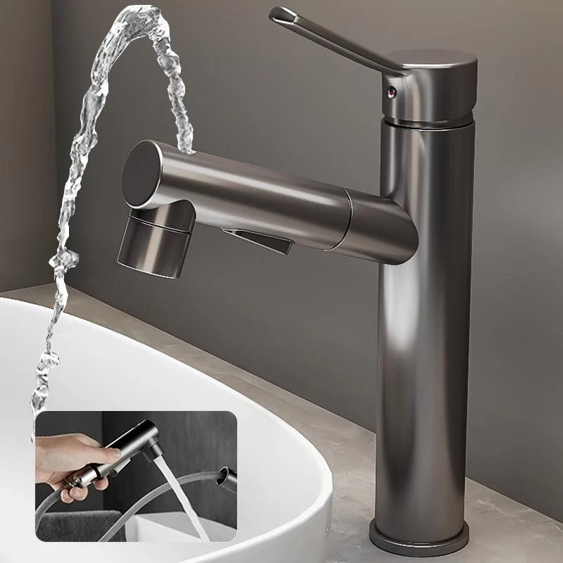 Bathroom Vessel Tap High-Arc Swivel Spout Single Handle Tap with Pull Out Sprayer -Bathlova