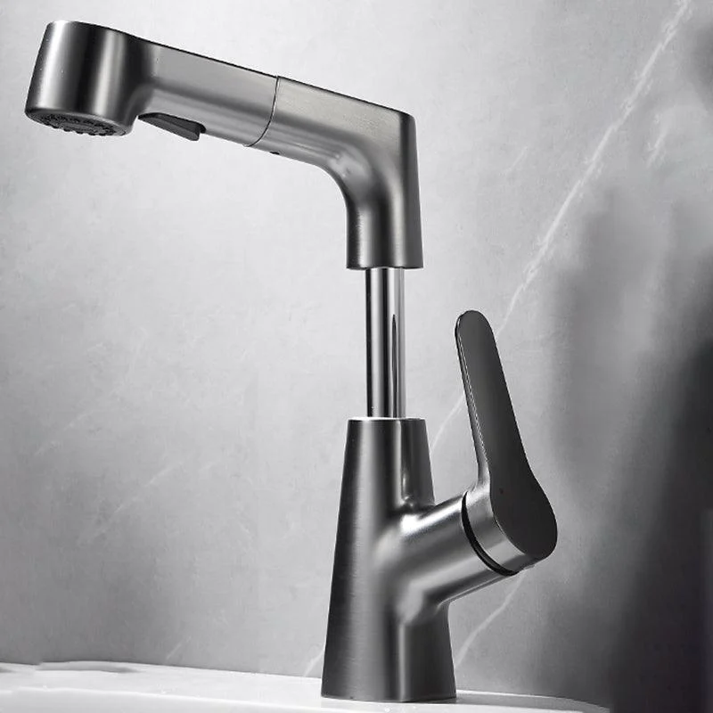 Bathroom Vessel Tap High-Arc Swivel Spout Single Handle Tap with Pull Out Sprayer -Bathlova