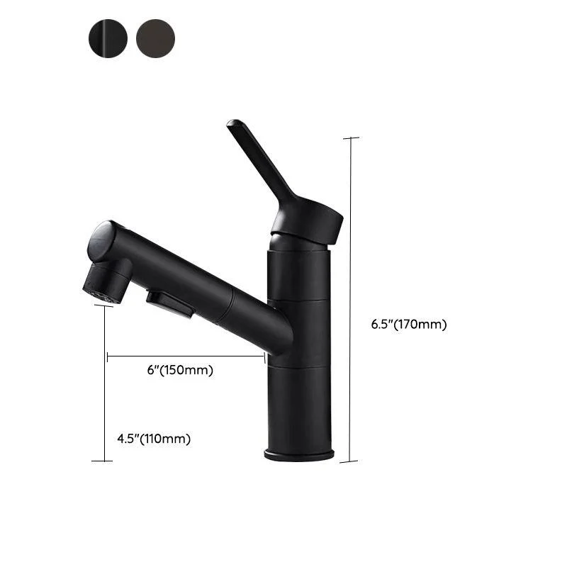 Bathroom Vessel Tap High-Arc Swivel Spout Single Handle Tap with Pull Out Sprayer -Bathlova