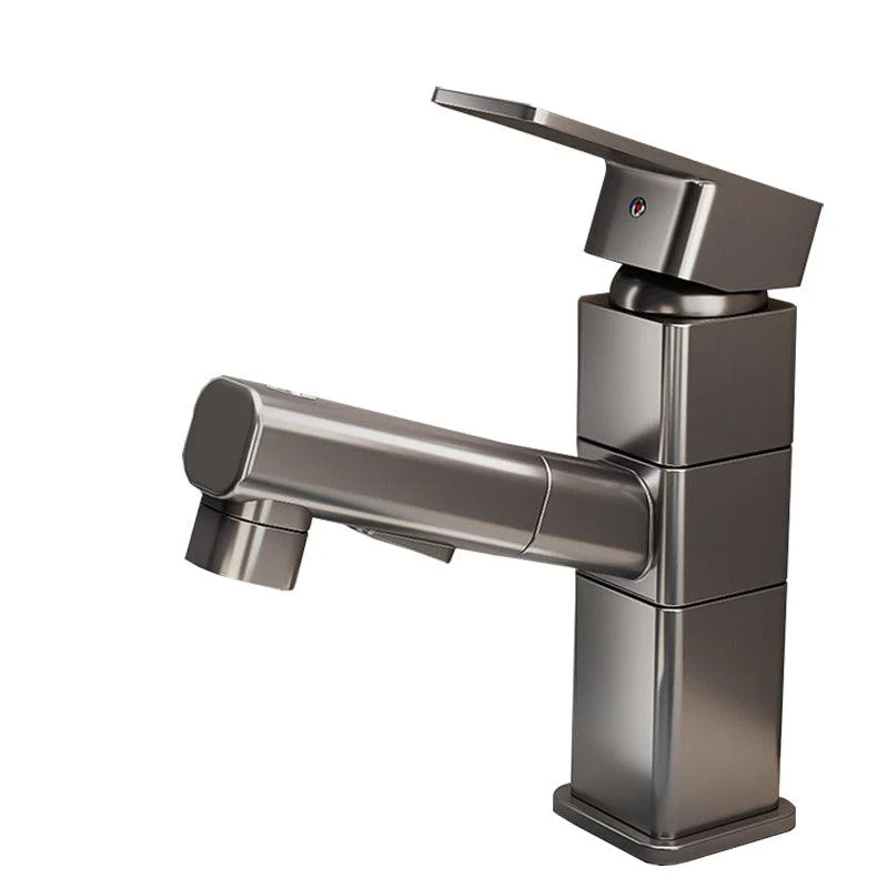 Bathroom Vessel Tap Swivel Spout Single Handle Tap with Pull down Sprayer -Bathlova