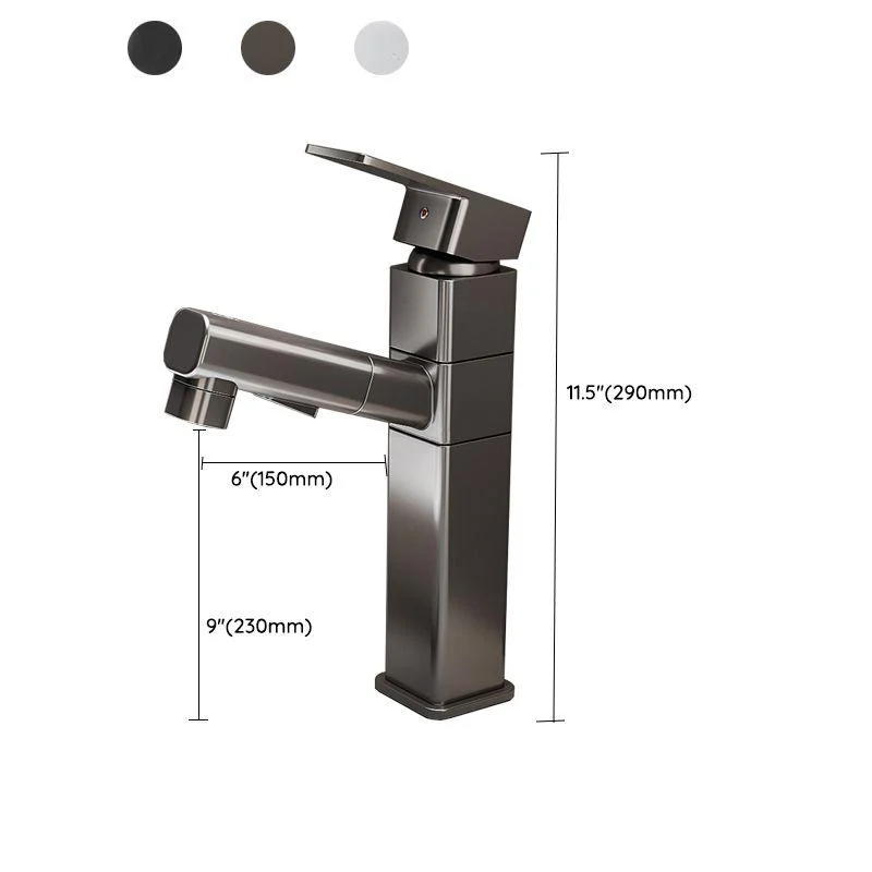 Bathroom Vessel Tap Swivel Spout Single Handle Tap with Pull down Sprayer -Bathlova