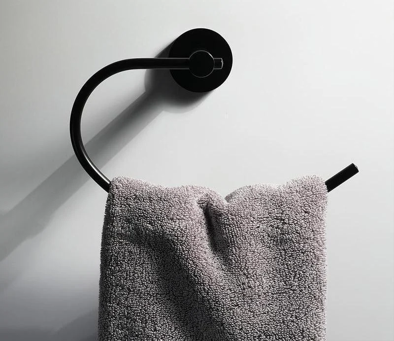 Bathroom Wall Mounted Curved Ring Towel Holder -Bathlova