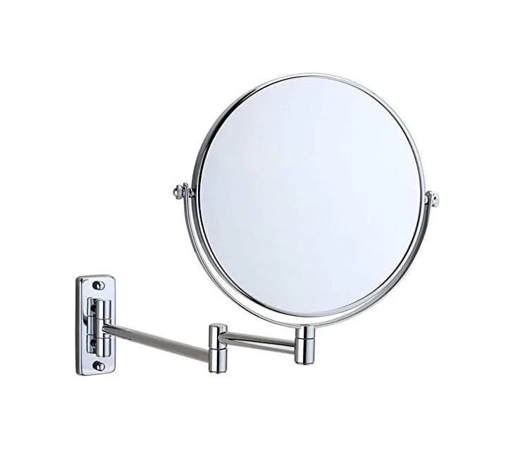 Bathroom Wall Mounted Extended Folding Arm 2-Face Magnifying Makeup Mirror -Bathlova