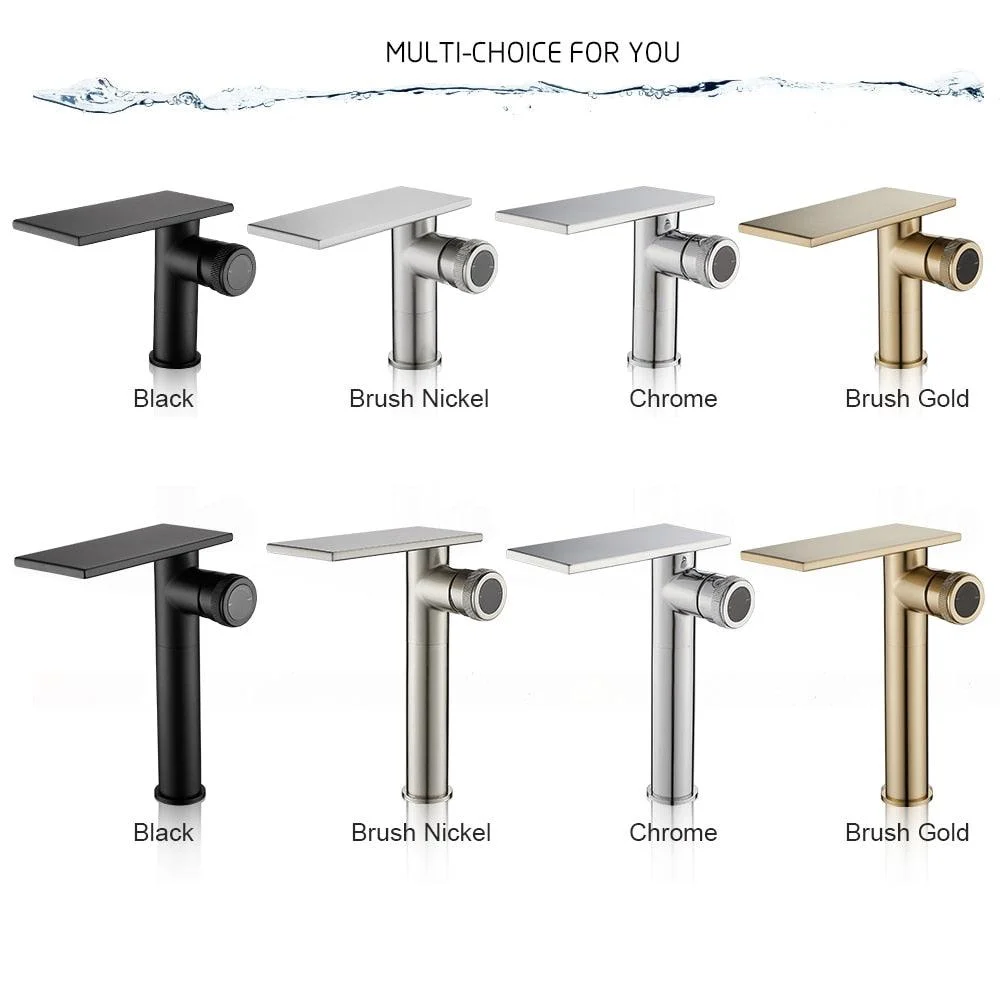 Bathroom Waterfall Basin Sink Tap Black Taps Brass Bath Tap -Bathlova