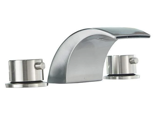 Bathroom Widespread Waterfall Spout Basin Tap with LED Light -Bathlova