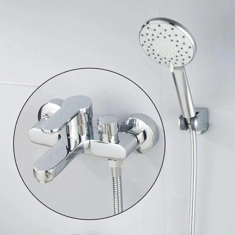 Bathtub Shower Set Wall Mounted Gold and White Bathtub Tap Mixer Taps -Bathlova