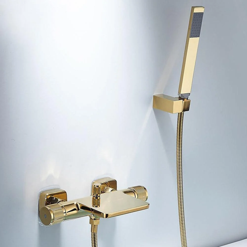 Bathtub Shower Tap Brass Black Shower Tap With Hand Shower -Bathlova