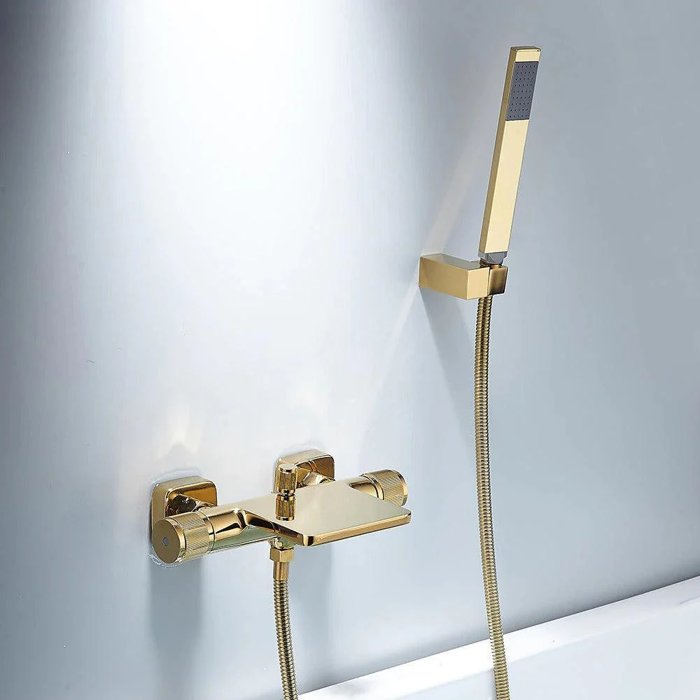 Bathtub Shower Tap Brass Black Shower Tap With Hand Shower -Bathlova