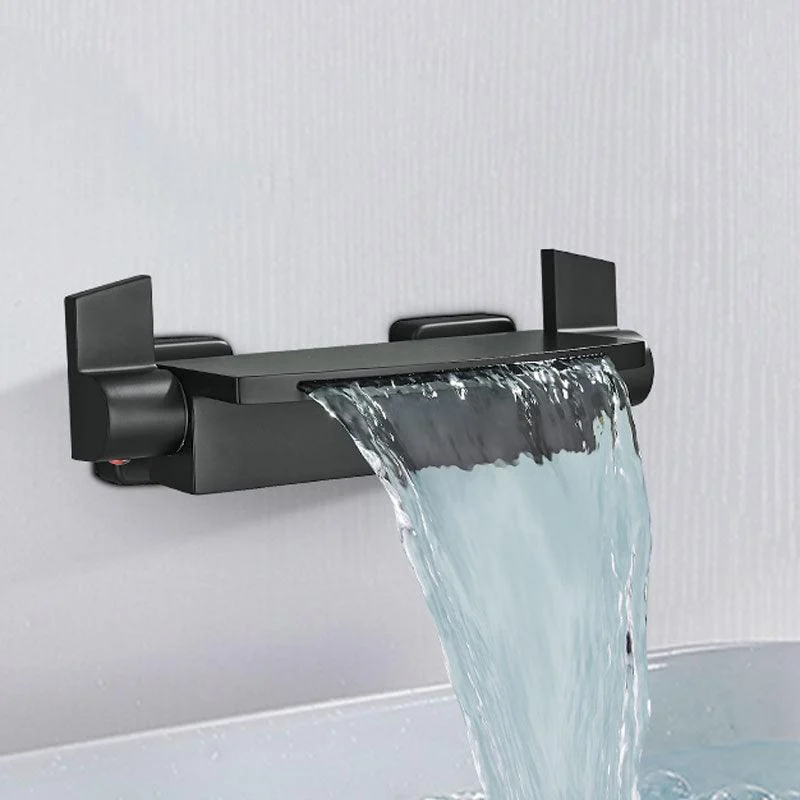 Bathtub Spout Concealed Waterfall Bathtub Wall Mounted Tub Mixer Tap -Bathlova