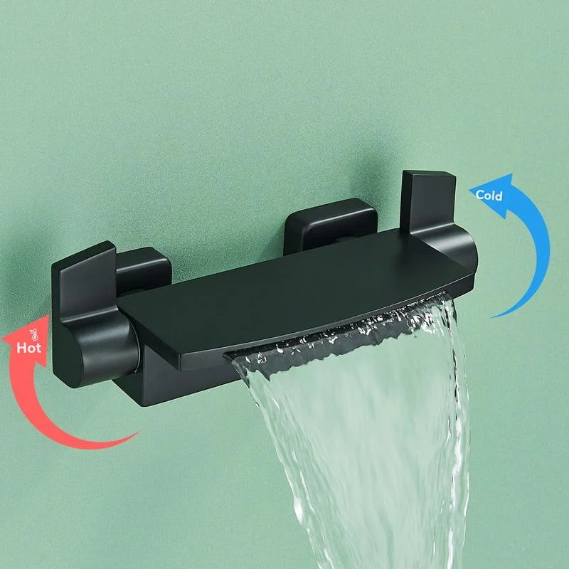 Bathtub Spout Concealed Waterfall Bathtub Wall Mounted Tub Mixer Tap -Bathlova