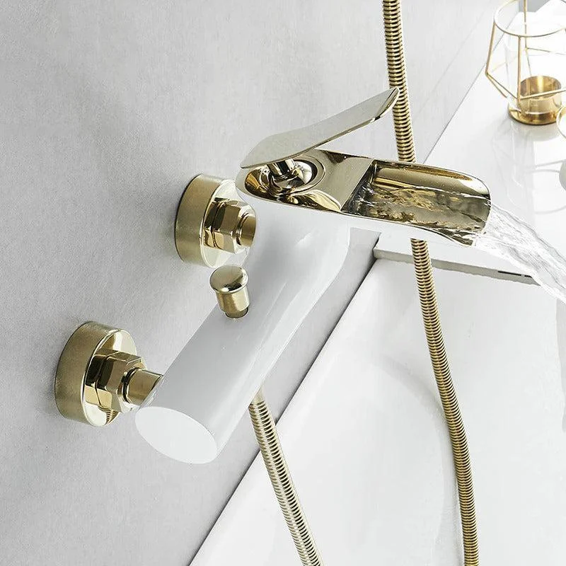 Bathtub Tap Gold Bath Shower Set White Shower Set Bathtub Mixer Tap -Bathlova