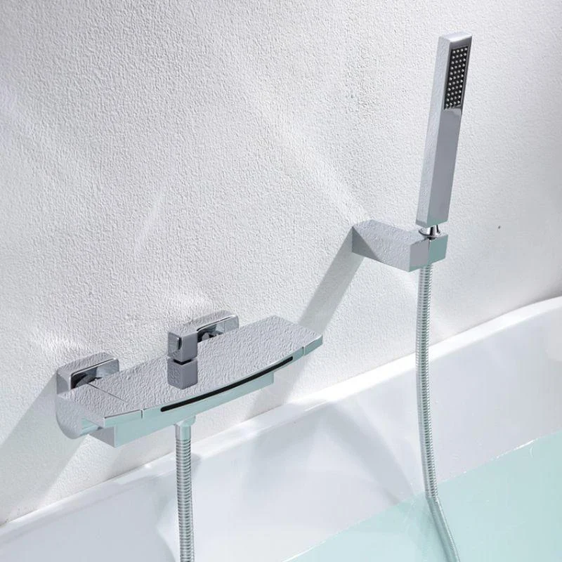 Bathtub Tap Waterfall Rod Handle Wall Mounted Bathroom Tap -Bathlova