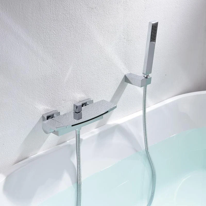 Bathtub Tap Waterfall Rod Handle Wall Mounted Bathroom Tap -Bathlova