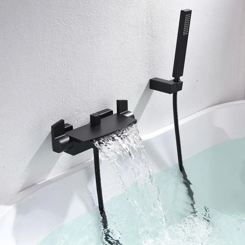 Bathtub Tap Waterfall Rod Handle Wall Mounted Bathroom Tap -Bathlova