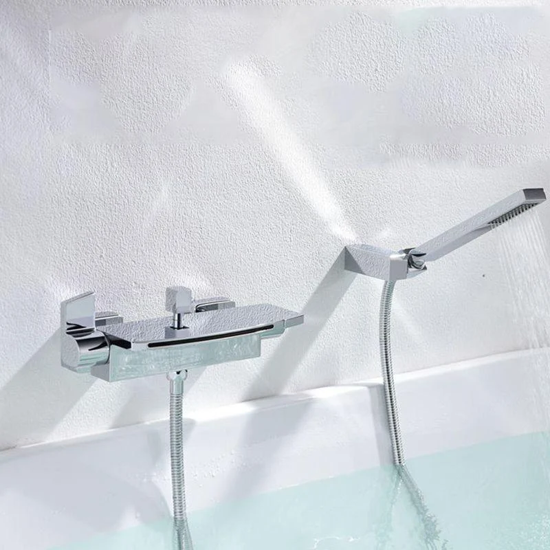 Bathtub Tap Waterfall Rod Handle Wall Mounted Bathroom Tap -Bathlova