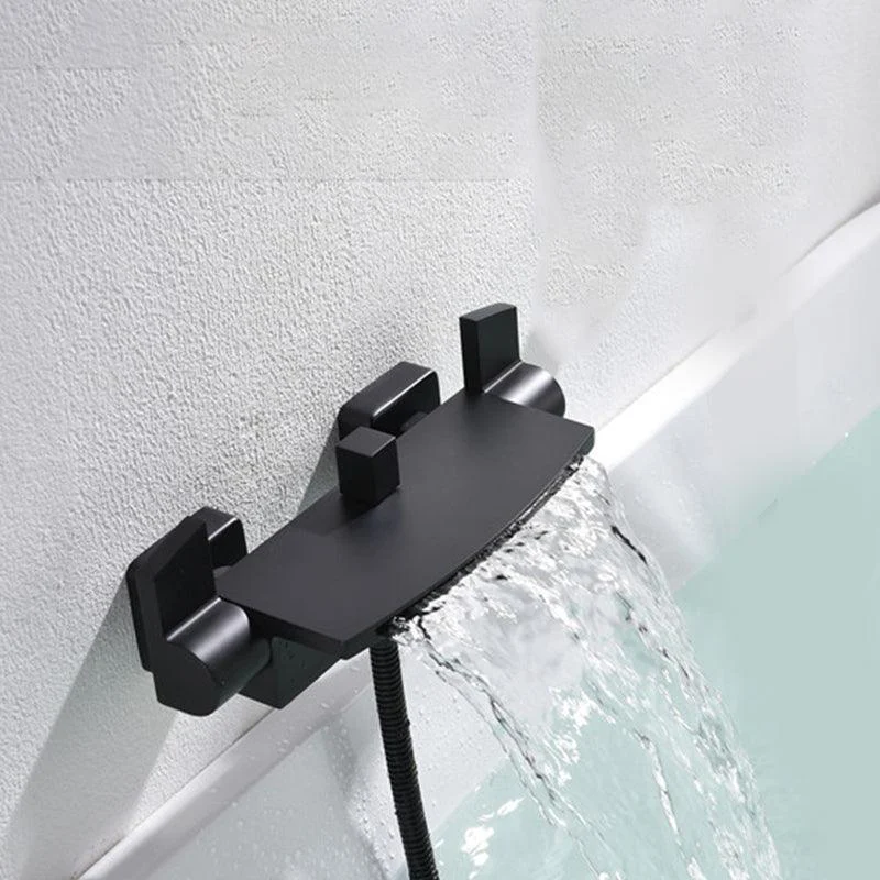 Bathtub Tap Waterfall Rod Handle Wall Mounted Bathroom Tap -Bathlova