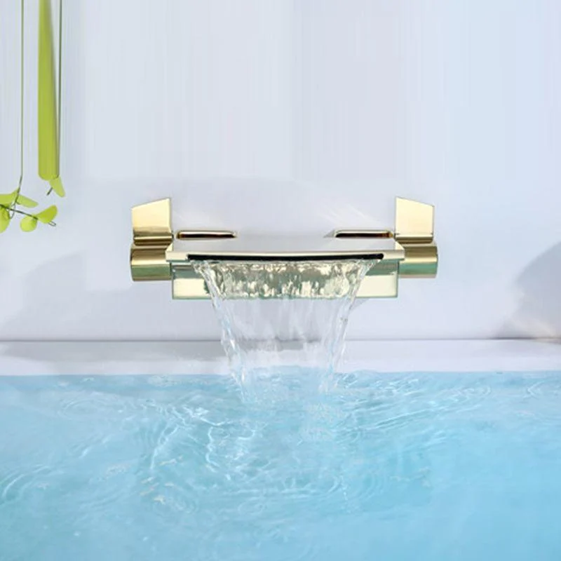 Bathtub Tap Waterfall Rod Handle Wall Mounted Bathroom Tap -Bathlova