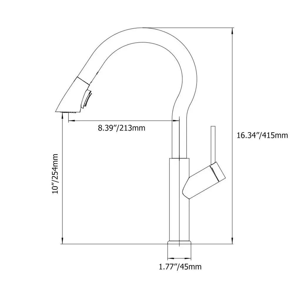 Benjamin - Retractable Curved Kitchen Tap -Bathlova