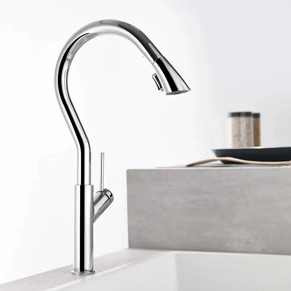 Benjamin - Retractable Curved Kitchen Tap -Bathlova