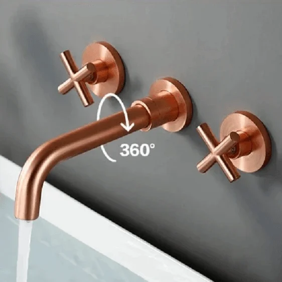 Bertinelli - Double Cross Handle Wall Mounted Tap -Bathlova