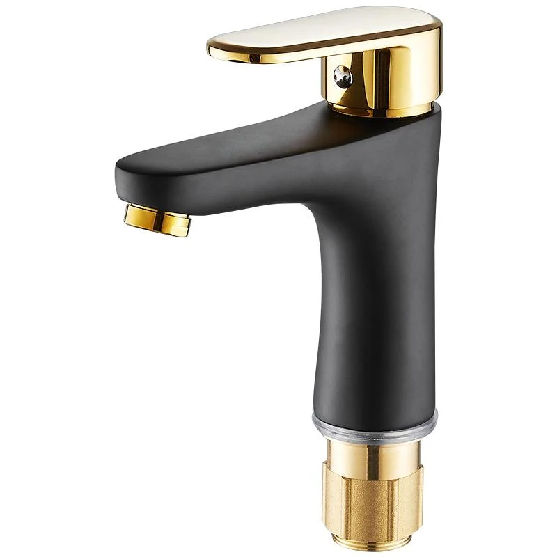 Black-Gold Vessel Sink Tap Lever Handle Low Arc Vessel Tap -Bathlova