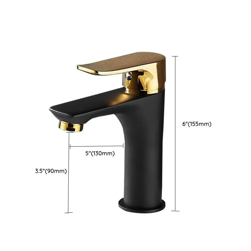 Black-Gold Vessel Sink Tap Lever Handle Low Arc Vessel Tap -Bathlova