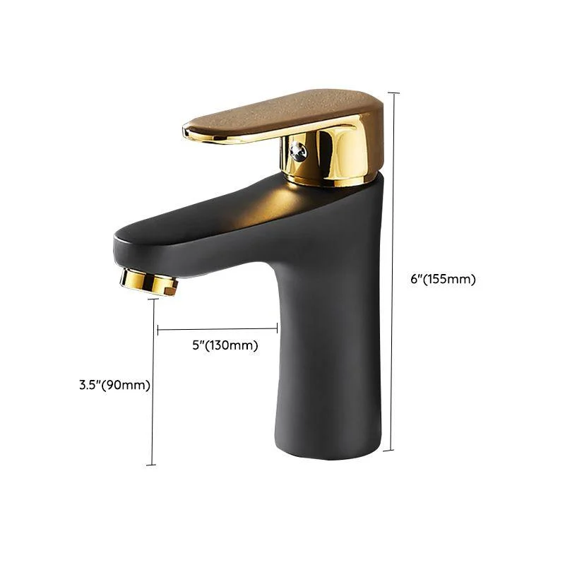 Black-Gold Vessel Sink Tap Lever Handle Low Arc Vessel Tap -Bathlova