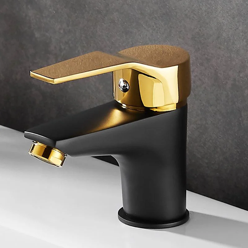 Black-Gold Vessel Sink Tap Lever Handle Low Arc Vessel Tap -Bathlova