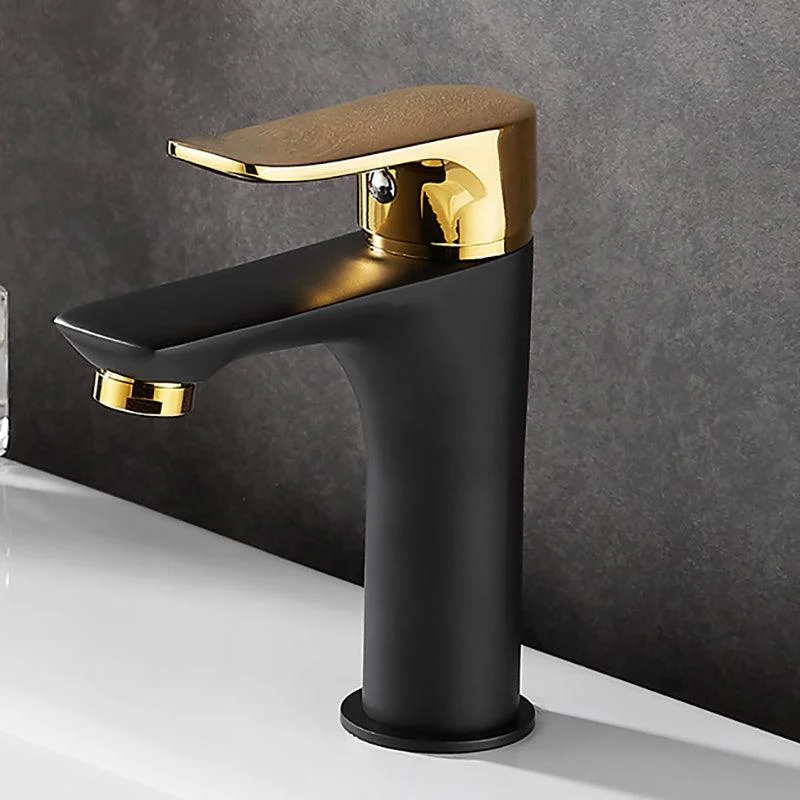 Black-Gold Vessel Sink Tap Lever Handle Low Arc Vessel Tap -Bathlova