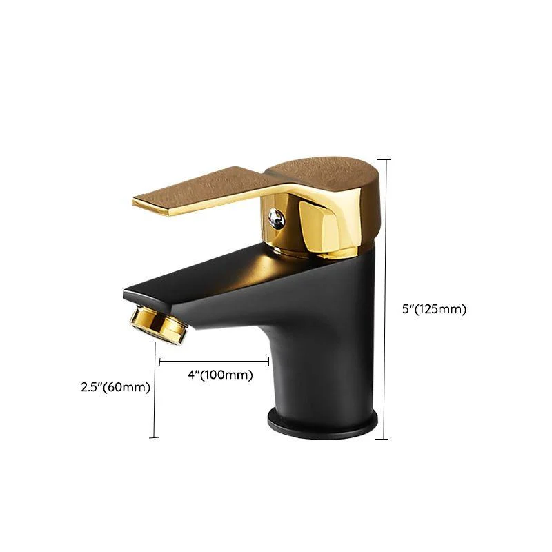 Black-Gold Vessel Sink Tap Lever Handle Low Arc Vessel Tap -Bathlova