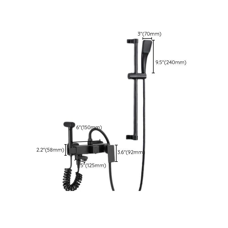 Black Wall Mounted Shower Head Combo Modern Metal Shower System -Bathlova