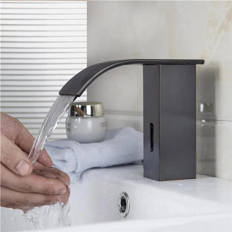 Black Waterfall Touchless Bathroom Sink Tap -Bathlova