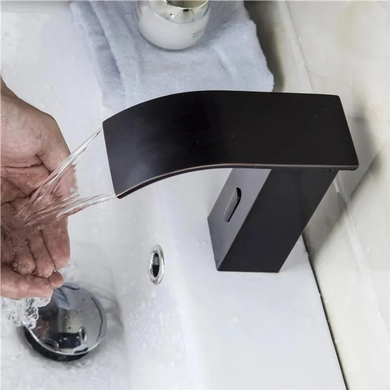 Black Waterfall Touchless Bathroom Sink Tap -Bathlova