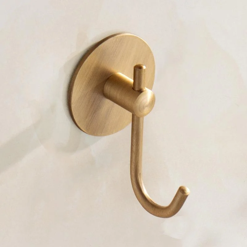 Brass 5 Piece Bathroom Accessory Set Vintage Metal Robe Hooks -Bathlova