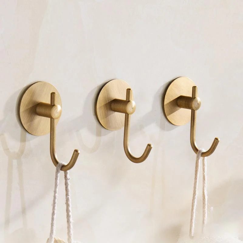 Brass 5 Piece Bathroom Accessory Set Vintage Metal Robe Hooks -Bathlova