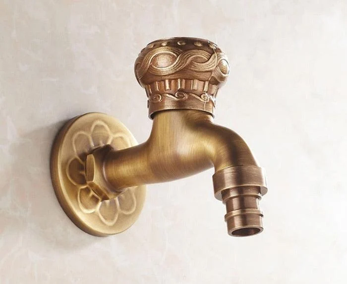 Brass Antique Bronze Bibcock Cold Tap Washing Machine Tap -Bathlova