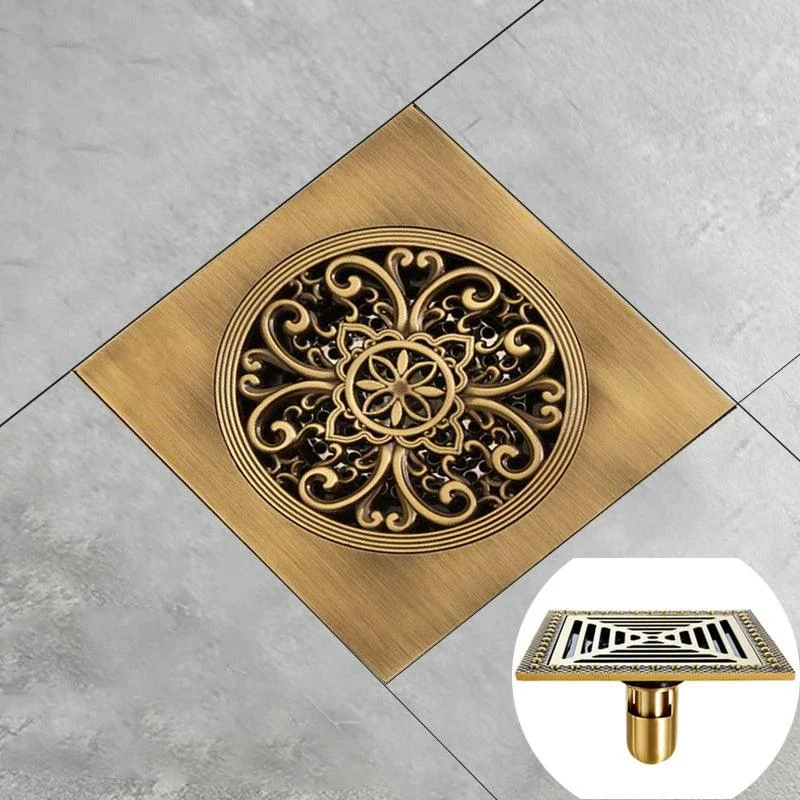 Brass Antique Brushed Floor Drain Bathroom Kitchen Shower Room Drain -Bathlova