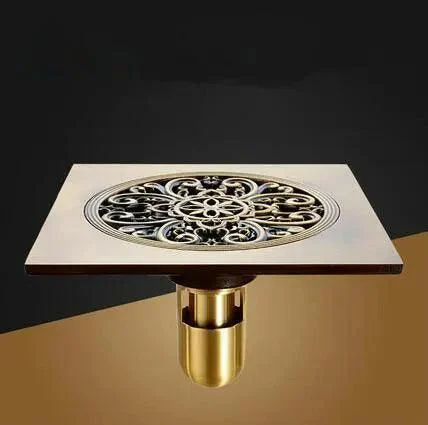 Brass Antique Brushed Floor Drain Bathroom Kitchen Shower Room Drain -Bathlova